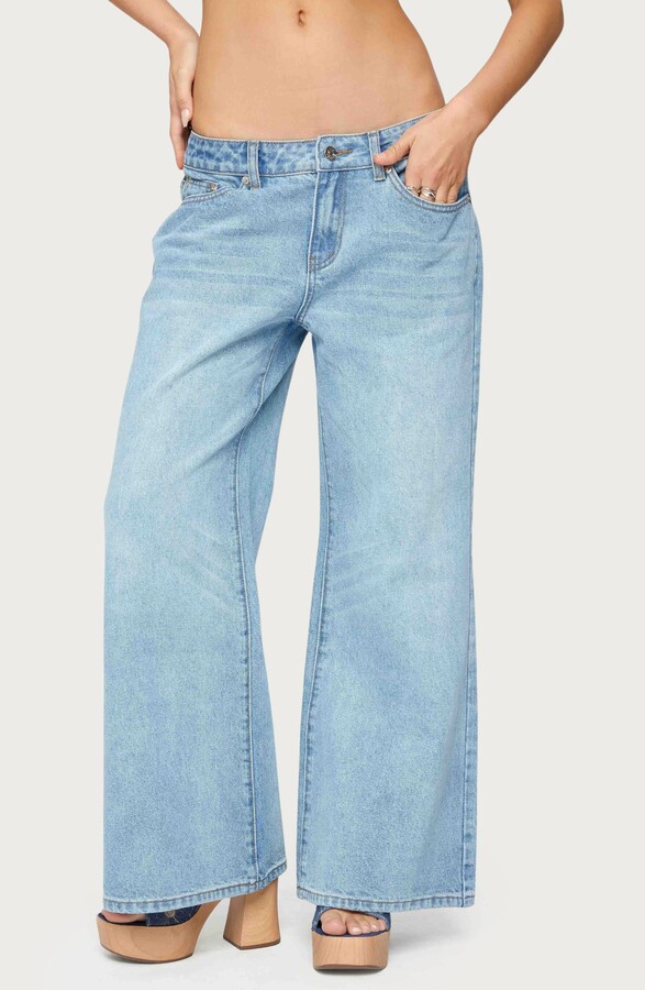 EDIKTED Low Rise Wide Leg Jeans