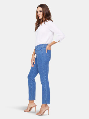 NYDJ Slim Straight Ankle Jeans In Short Inseam - Beachside Polka Dot