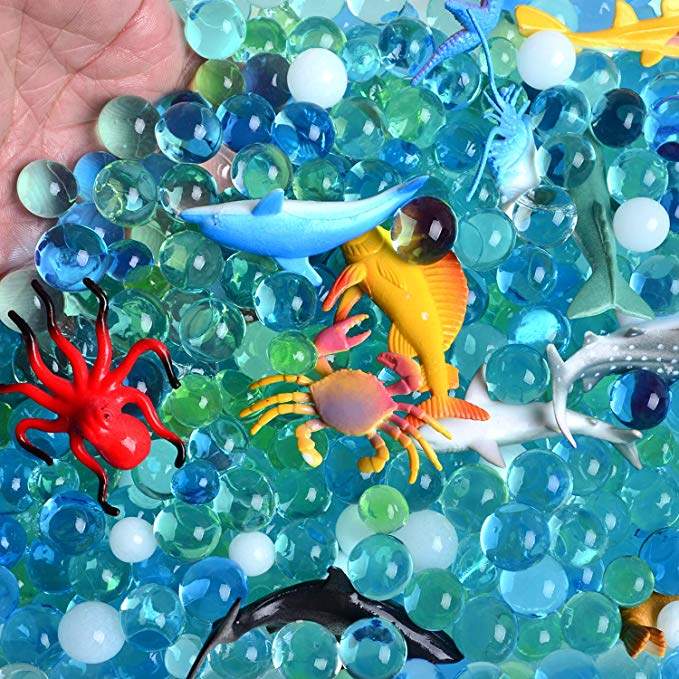 PROLOSO Water Growing Sea Creatures Animals & Water Beads Set