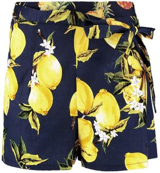 boohoo Lemon Print Shorts