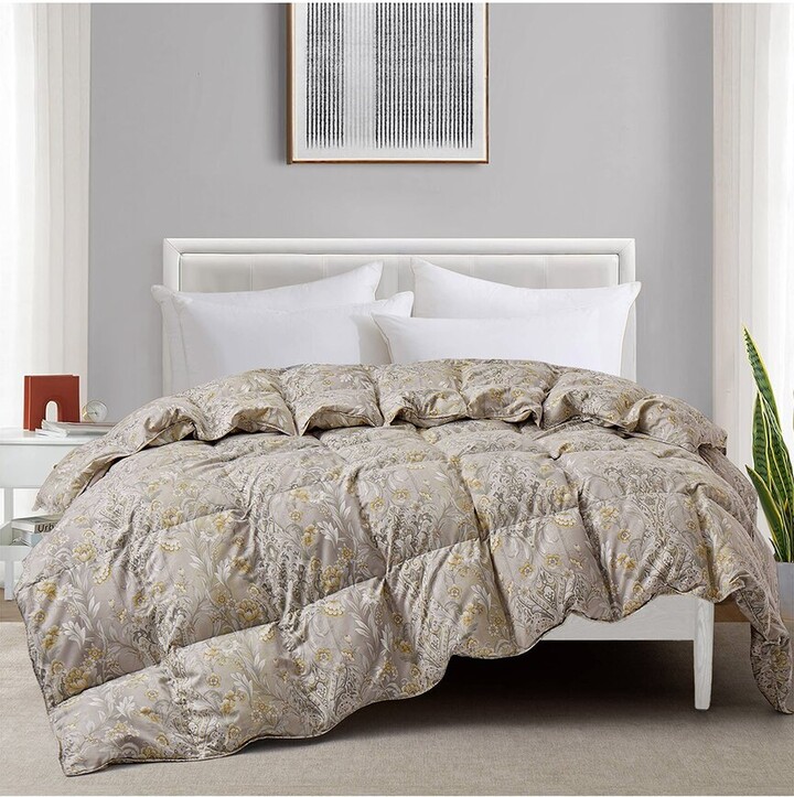 UNIKOME Floral Goose Down Feather Duvet Comforter Insert