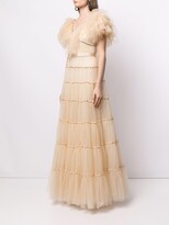 Thumbnail for your product : Jenny Packham Gold Dust glitter tulle gown
