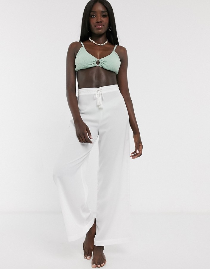 beach trousers white