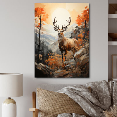 Loon Peak Mirach Deers Broan Landscape - Print on Canvas