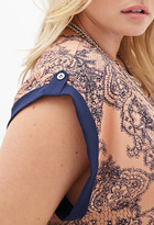 Thumbnail for your product : Forever 21 FOREVER 21+ Cutout Lace Print Top