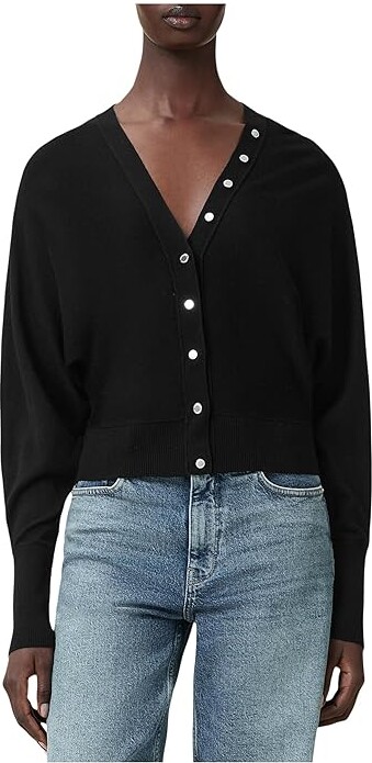 AllSaints Honor V Cardigan Women's Clothing Black : SM, Wool