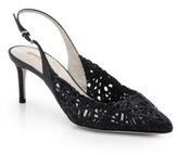 Thumbnail for your product : Giorgio Armani Woven Leather Slingback Pumps