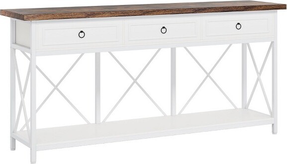 Lantine70.86\ConsoleTablewith3DrawersandStorageShelf