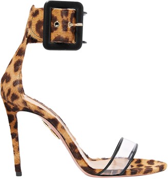 Aquazzura Seduction Pvc And Leopard-print Calf Hair Sandals