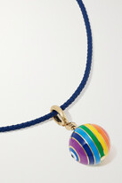 Thumbnail for your product : LAUREN RUBINSKI 14-karat Gold, Enamel And Leather Necklace - one size