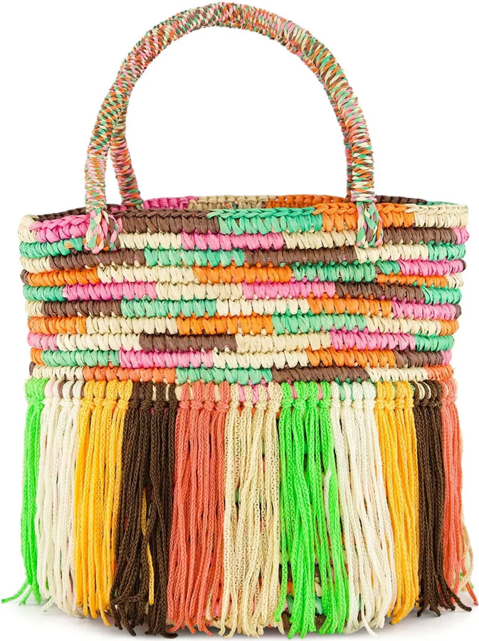 Sensi Baby Fringed Woven Tote Bag