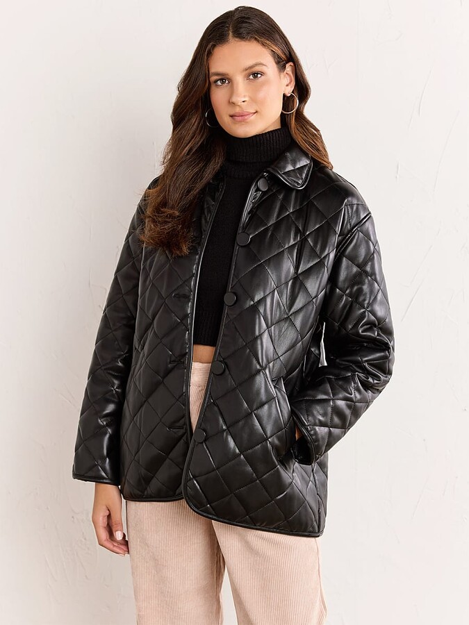 Emory Park Faux Leather Quilted Jacket - ShopStyle