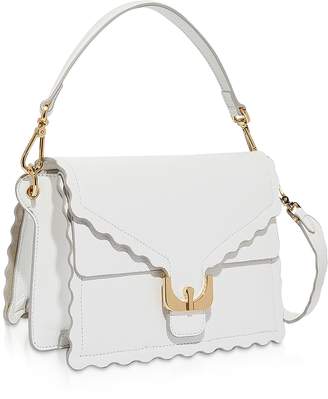Coccinelle Ambrine Merletto White Leather Shoulder Bag