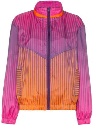 House of Holland stripe-print stand-collar track jacket