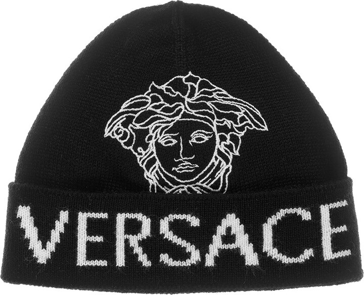 Versace Black & White Medusa Logo Jacquard Cap ShopStyle Boys