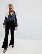 Thumbnail for your product : Band of Gypsies crushed velvet retro flare pants