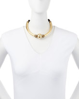 Thumbnail for your product : Lanvin Golden Ball Choker Necklace with Black Ribbon