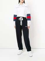 Thumbnail for your product : Natasha Zinko striped-sleeve long polo top