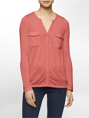 Calvin Klein Womens Cargo Long Sleeve Shirt