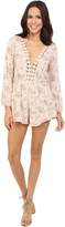 Thumbnail for your product : Brigitte Bailey Tayanna Floral Romper with Crocheted Trim