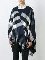 Thumbnail for your product : Burberry checked fringed poncho