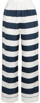 Thumbnail for your product : Dolce & Gabbana Striped Silk-twill High-rise Pants - White