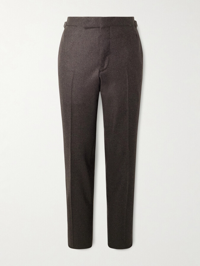 Thom Sweeney Slim-Fit Tapered Wool Trousers