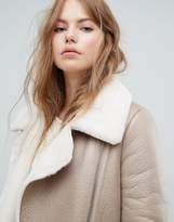 Thumbnail for your product : New Look Faux Shearling Suedette Aviator Jacket