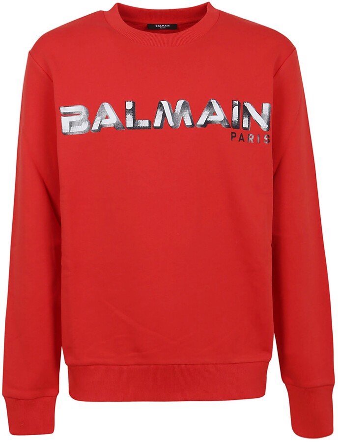 Balmain Logo Print Sweatshirt - ShopStyle