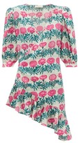 Thumbnail for your product : Adriana Degreas Flore Floral-print Silk-crepe Dress - Pink Print