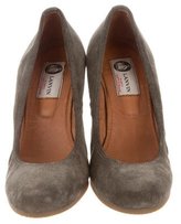 Thumbnail for your product : Lanvin Suede Round-Toe Wedges