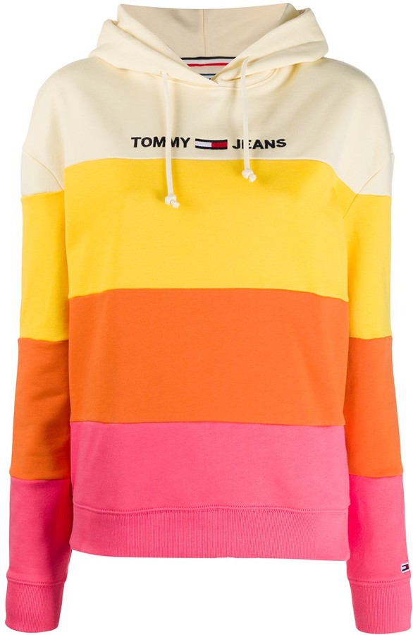 tommy jeans colour block logo sweatshirt