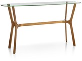 Thumbnail for your product : Crate & Barrel Elke Glass Console Table with Brass Base