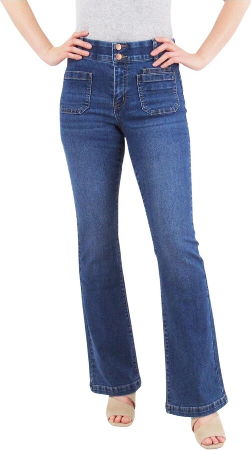 Indigo Poppy Women Tummy Control Boot cut Jeans with Classic Pockets