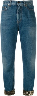 Saint Laurent Sequin Turn-Up Jeans