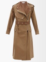 Thumbnail for your product : Victoria Beckham Biker Canvas Trench Coat - Camel