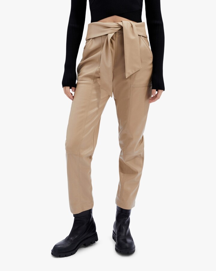 Jonathan Simkhai Tessa Faux Leather Tie-Waist Pants - ShopStyle