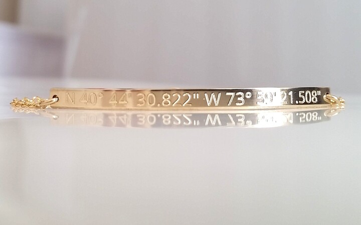 Etsy Gold Coordinate Bracelet Custom Engraved Location Bracelet