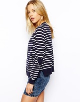Thumbnail for your product : ASOS Cardigan In Stripe With Heart Elbow Patch