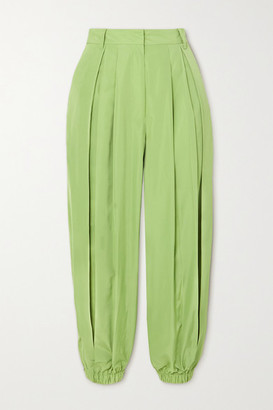 Tibi Pleated Taffeta Pants - Green
