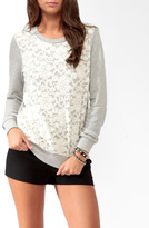 Thumbnail for your product : Forever 21 Lace Overlay Sweatshirt