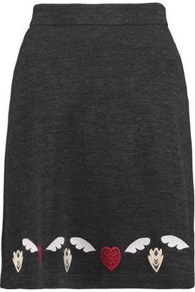 Markus Lupfer Embroidered Cotton-Blend Jersey Skirt
