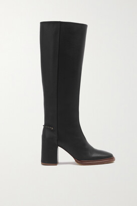 Chloé Edith Leather Knee Boots - Black