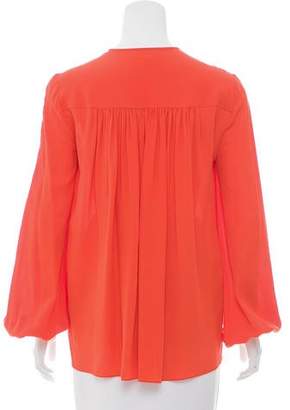 Michael Kors Tie-Accented Long Sleeve Blouse