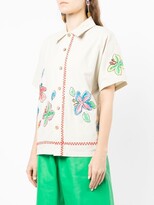 Thumbnail for your product : Mira Mikati Floral-Embroidered Linen Shirt