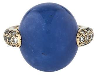 Pomellato 18K Dyed Chalcedony & Diamond Luna Ring