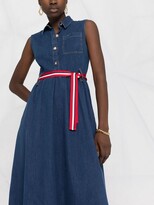 Thumbnail for your product : Liu Jo Belted Denim Midi Dress