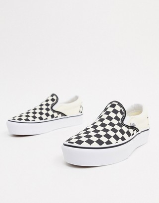 Vans Classic Slip-On Platform sneakers in checkerboard - ShopStyle
