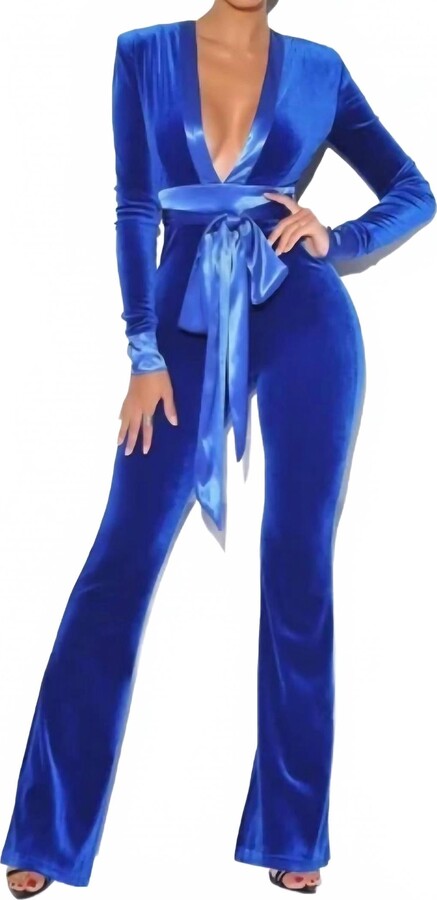 Miss Circle Glorious Jumpsuit In Royal Blue