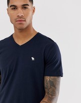 Thumbnail for your product : Abercrombie & Fitch icon logo vneck t-shirt in navy